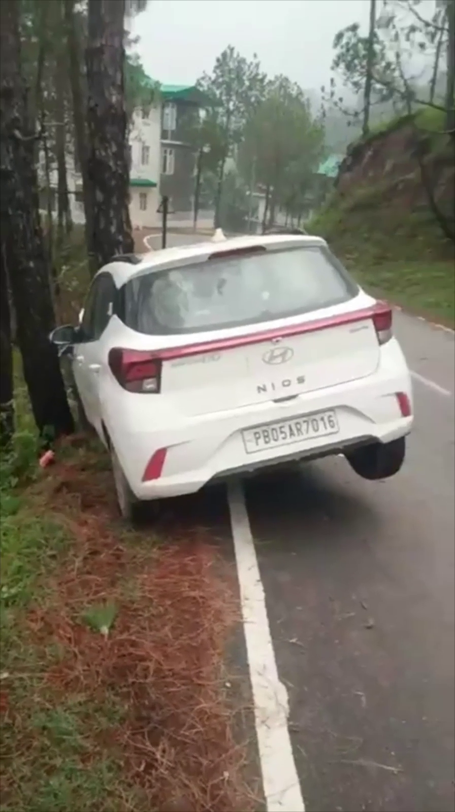 The speeding car went out of control and hit a tree on Kumarhatti Sultanpur Road.