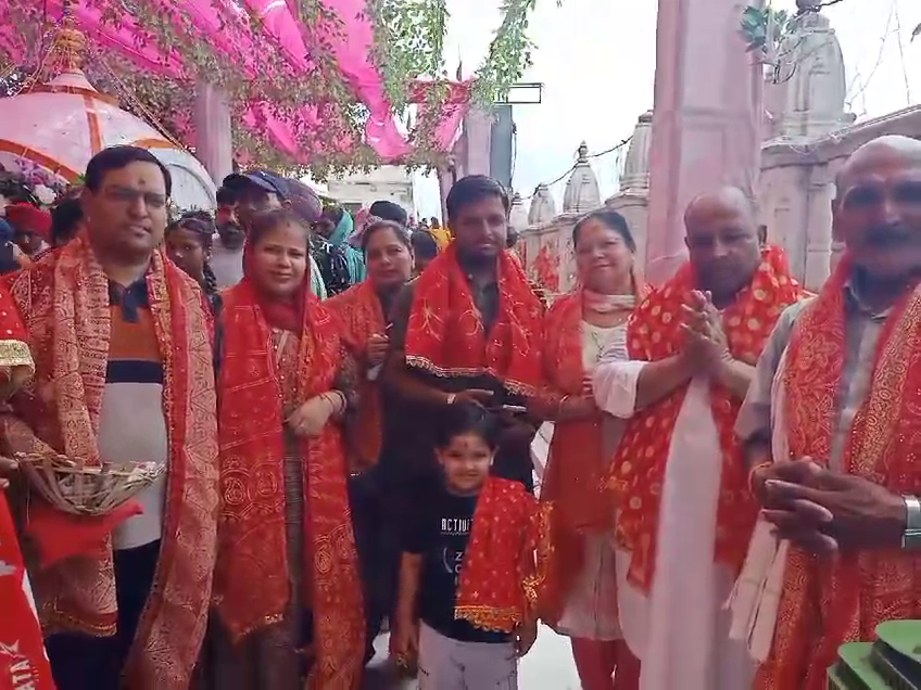 Devotees from Didwa Punjab reached the court of Shri Naina Devi Ji after traveling on foot for 8 days.