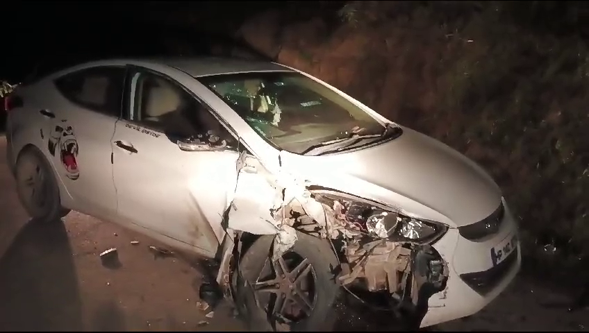 Speeding car hits another car hard in Kunihar