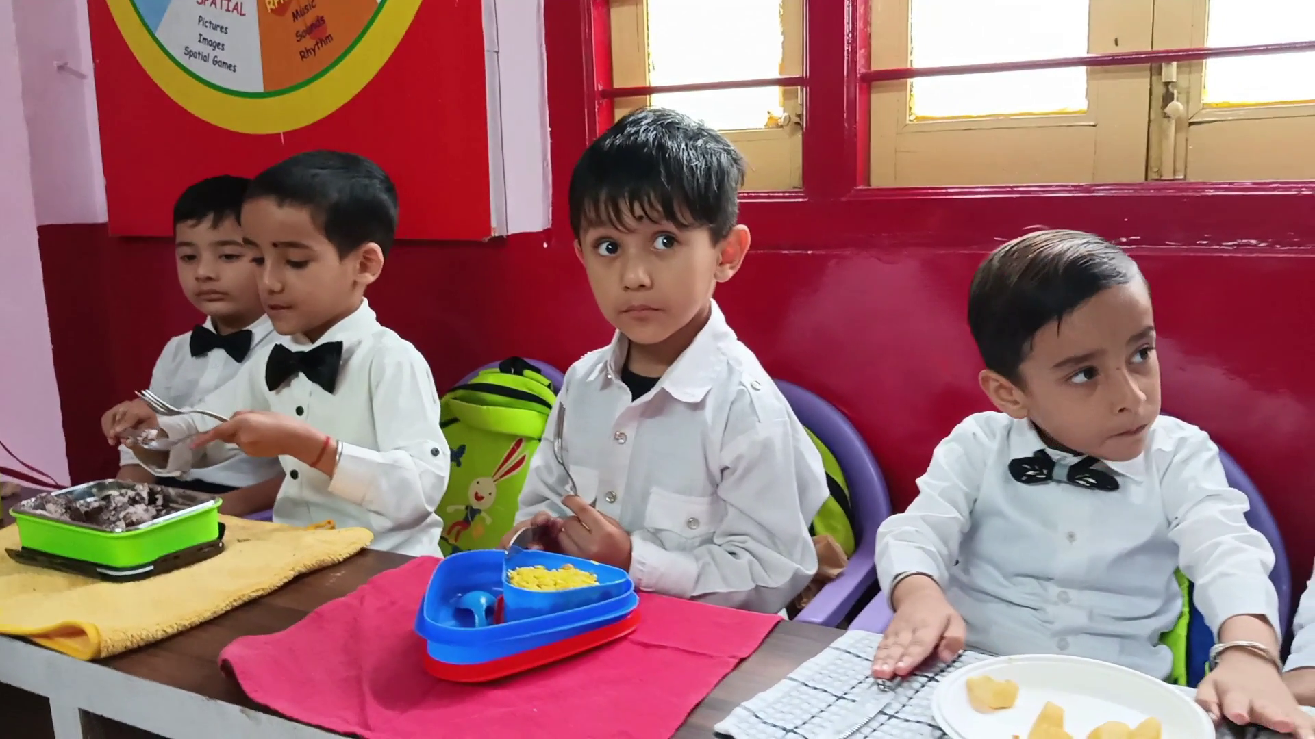 Teach table manners to children at Euro Kids Play School