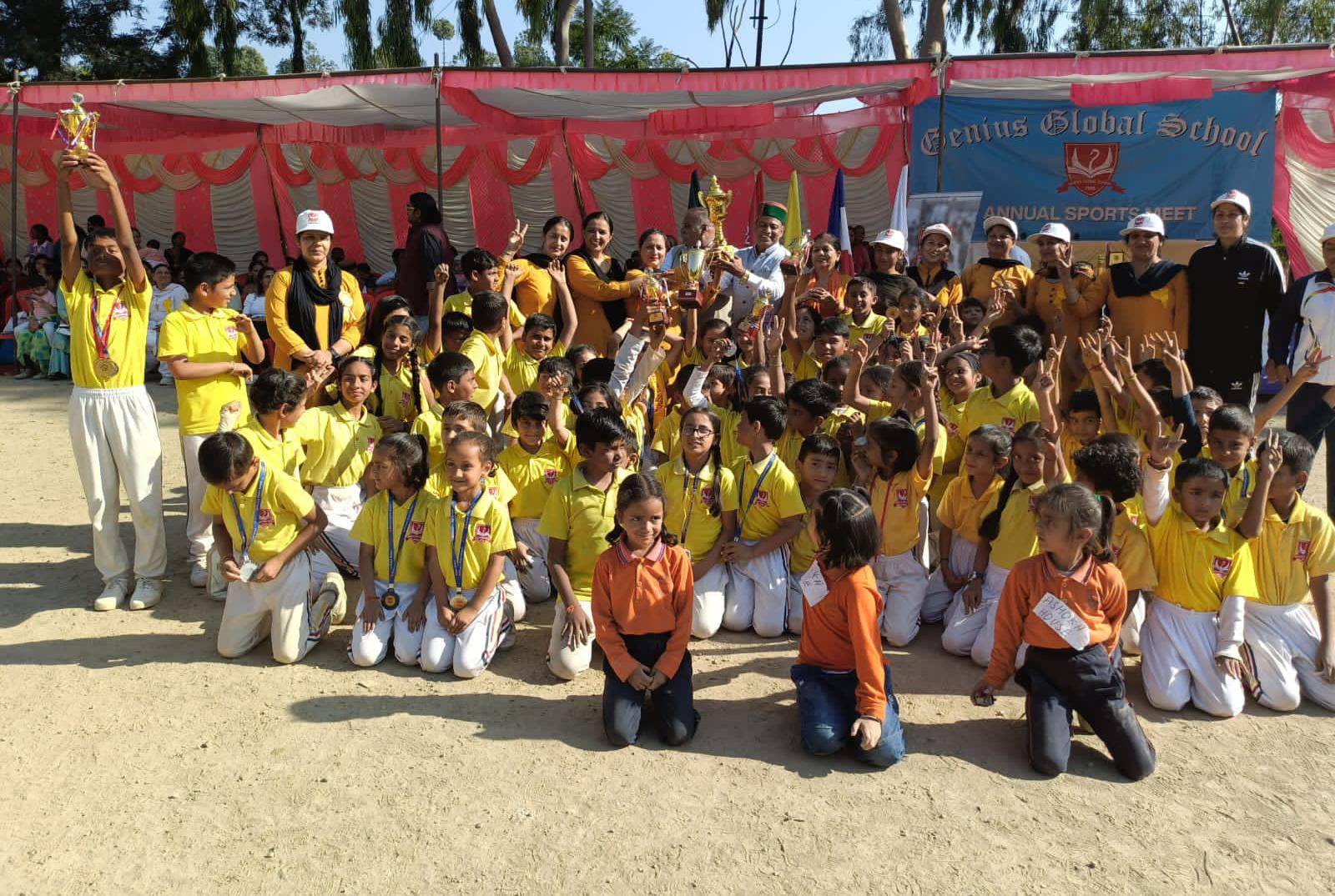 Children showed their strength in the annual sports meet of Genius Global School.