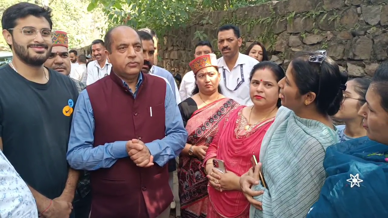 Former Chief Minister and Leader of Opposition Jairam Thakur met the media at PM Vishwakarma Training Center in Mandi.