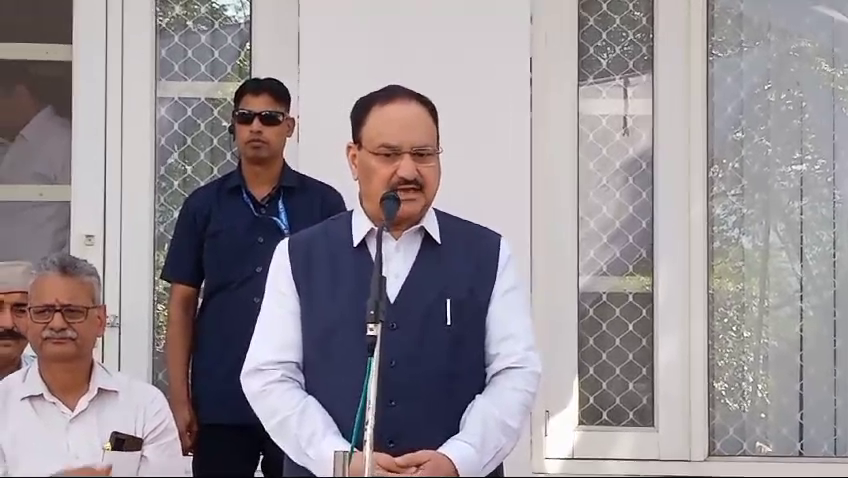 Bharatiya Janata Party National President and Union Health Minister Jagat Prakash Nadda reached his home district Bilaspur.