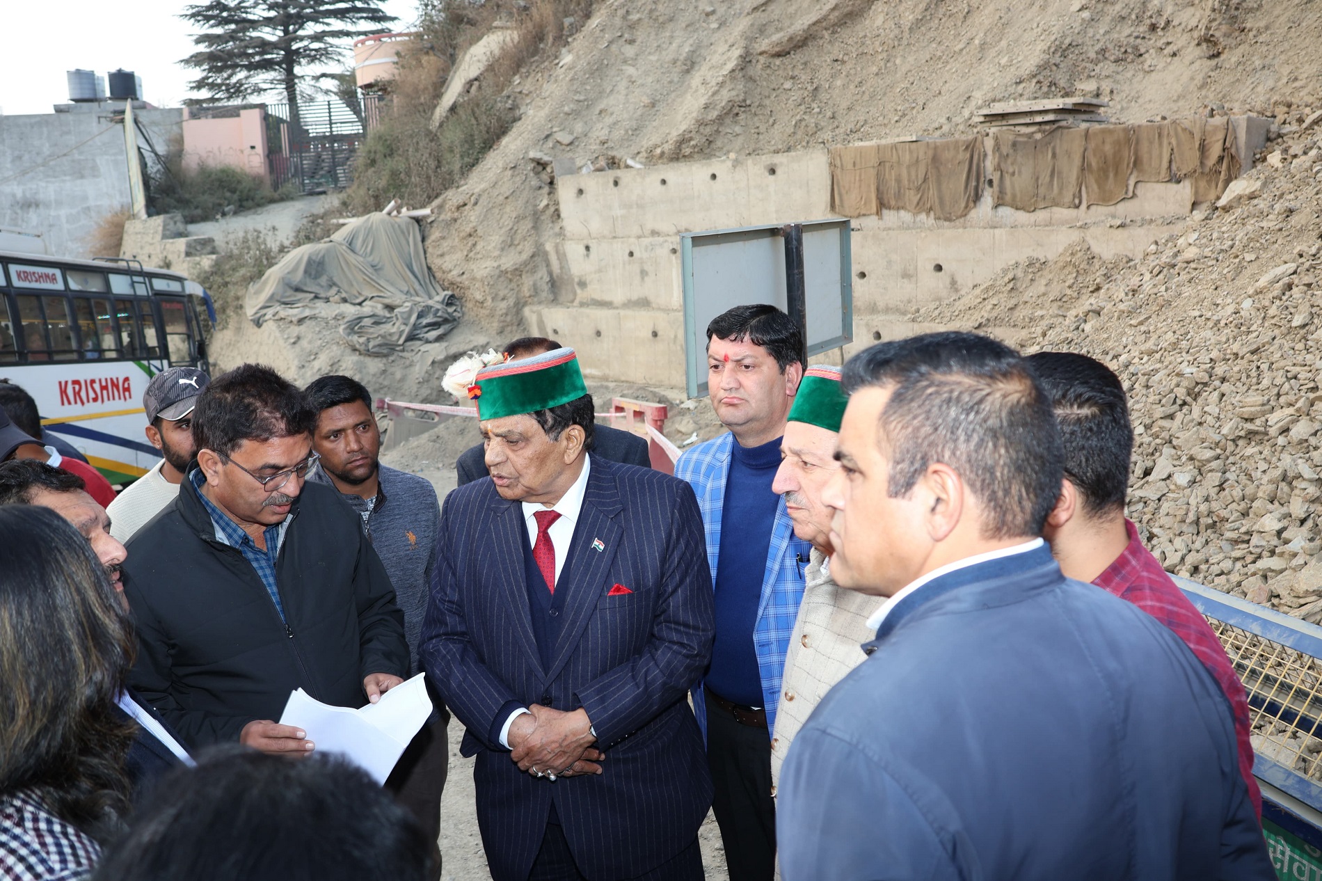 Dr. Shandil inspected the landslide on the by pass and the proposed martyr memorial site