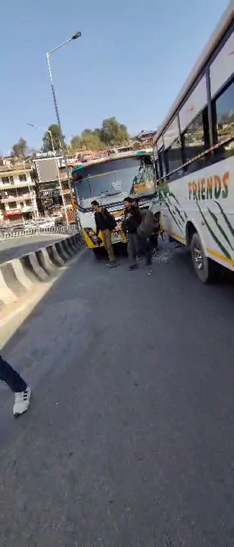 Two buses collide near Solan New Bus Stand