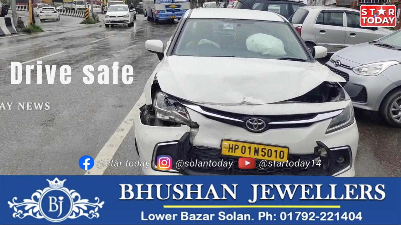 तेज रफ्तार टैक्सी ने मारी टक्कर, न्यू बस स्टैंड सोलन में बड़ा हादसा टला