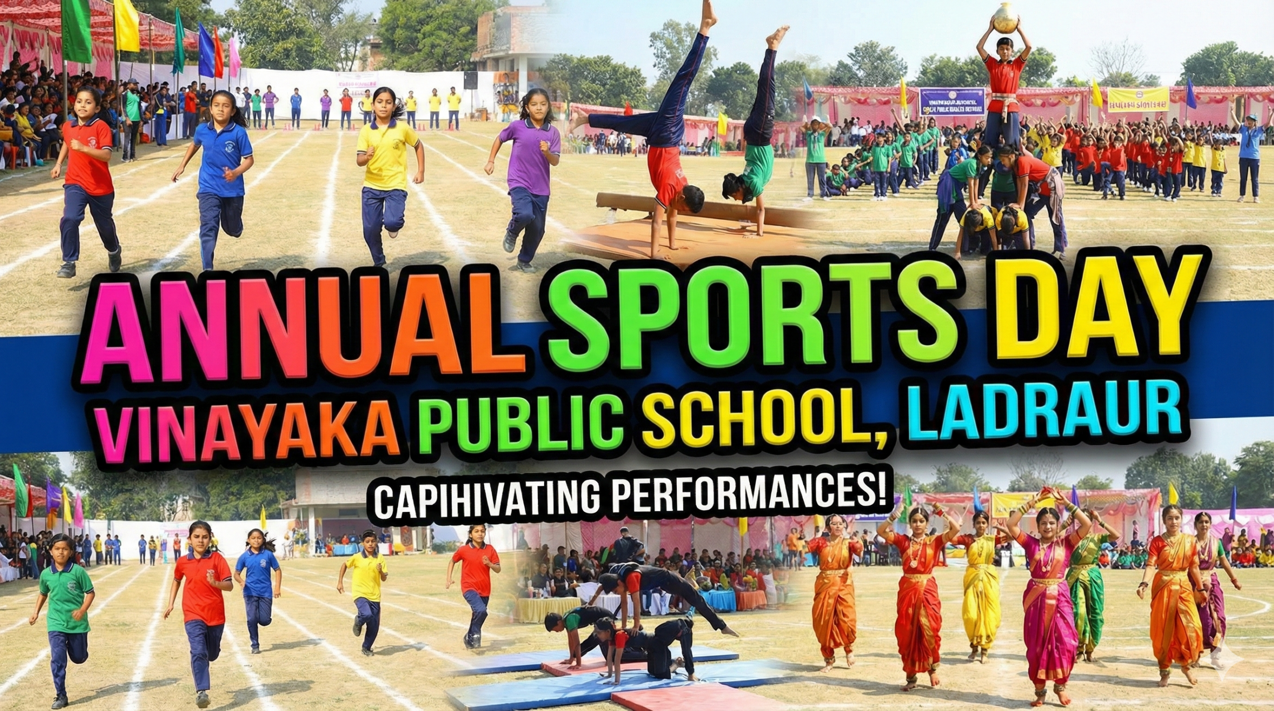 The annual sports day was celebrated with great enthusiasm at Vinayaka Public School, Ladraur, and the children's performances captivated the audience.