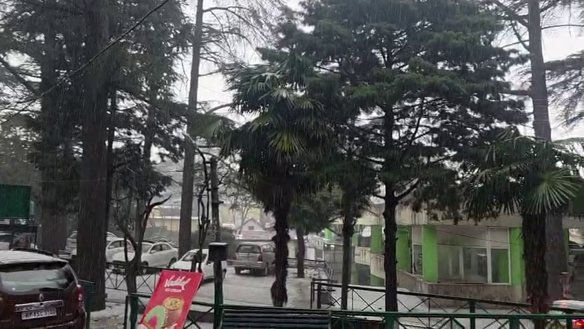 नव वर्ष पर कसौली में मौसम का जादू, बारिश और ओलावृष्टि से सफेद हुई पर्यटन नगरी